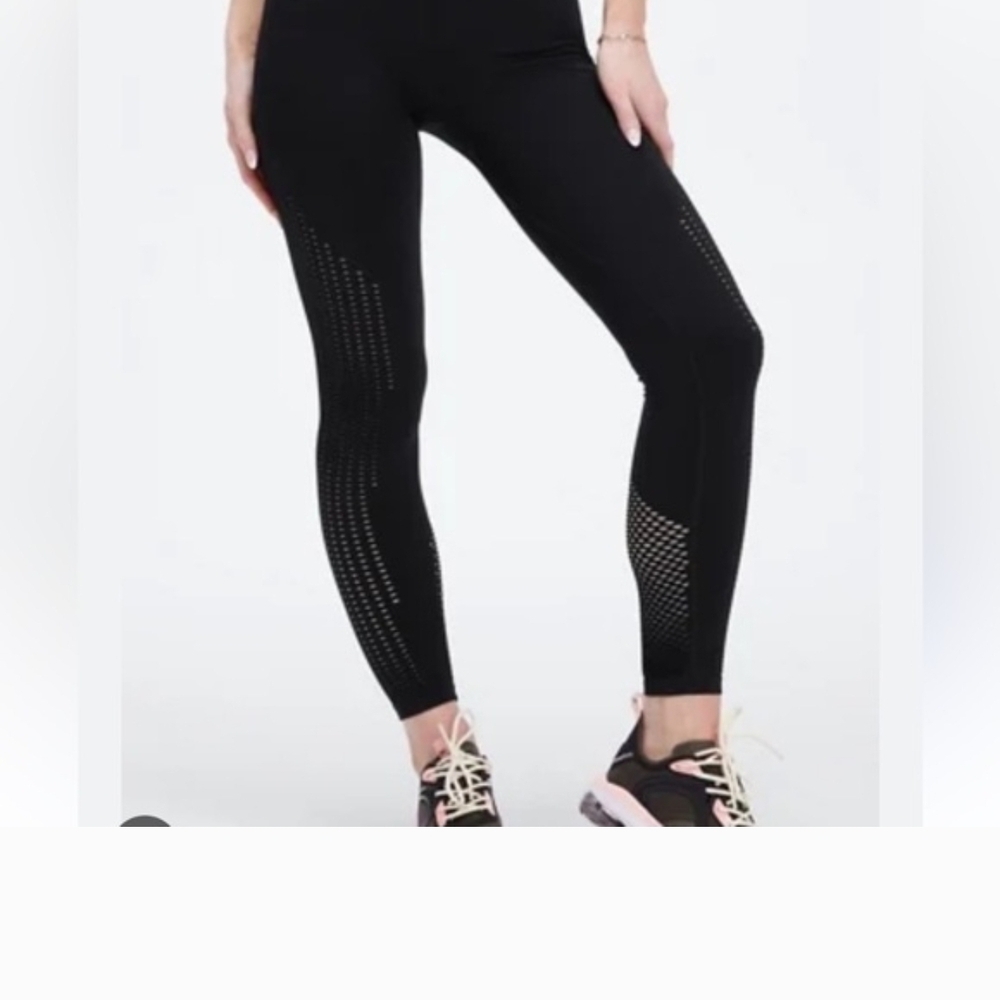 Fabletics Black Seamless Perforated Leggings